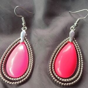 Elegant Pink Teardrop Earrings